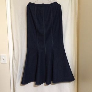 Long denim skirt